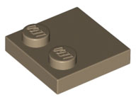 Tile, Modified 2 x 2 with Studs on Edge, 33909 Dark Tan N