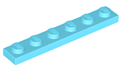 Деталь LEGO Plate 1 x 6 3666 Medium Azure N