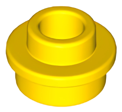 Деталь LEGO Plate, Round 1 x 1 with Open Stud 85861 (28626, 29387) Yellow N