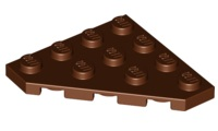 Wedge, Plate 4 x 4 Cut Corner, 30503 Reddish Brown N