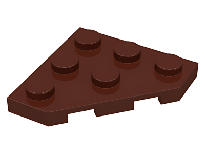 Деталь LEGO Wedge, Plate 3 x 3 Cut Corner 2450 Brown U
