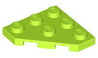 Wedge, Plate 3 x 3 Cut Corner, 2450 Lime U