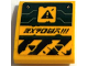 Slope, Curved 2 x 2 x 2/3 with Dark Green Hull Plates, Danger Stripes, Exclamation Mark in Warning Triangle and Ninjago Logogram 'DANGER!!!' Pattern (Sticker) - Set 71750, 15068pb573  