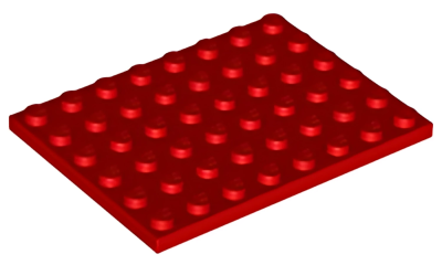 Деталь LEGO Plate 6 x 8 3036 Red U