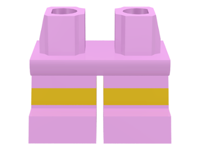 Legs Short with Molded Horizontal Yellow Stripes Pattern, 41879pb001 Bright Pink U