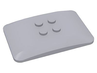 Деталь LEGO Клин Lego Wedge 6 x 4 x 2/3 Quad Curved 98281 Light Bluish Gray N