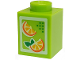 Brick 1 x 1 with Oranges Pattern (Juice Carton), 3005pb017