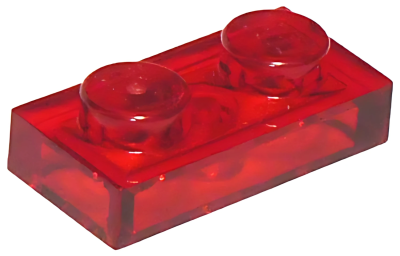 Деталь LEGO Plate 1 x 2 3023 Trans-Red U