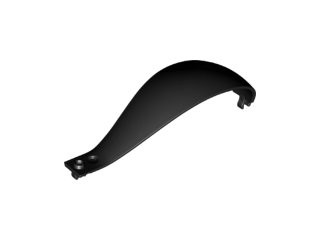 Panel 4 x 4 x 11 Curved Tapered with Clip at Each End, 18969 Black U