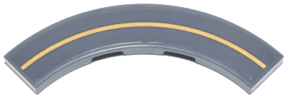 Tile, Round Corner 4 x 4 Macaroni with Thin Gold Curved Line Pattern (Sticker) - Set 75385, 27507pb13 Dark Bluish Gray U