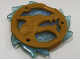 Ring 3 x 3 with Dragon Head with Molded Satin Trans-Light Blue Flames Pattern (Ninjago Wave Amulet), 69567pb02  