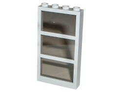 Window 1 x 4 x 6 with 3 Panes with Fixed Trans-Brown Glass, 6160c01 Light Gray U