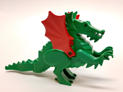 Dragon, Classic with Red Wings, 6129c03 Green U