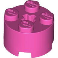 Brick, Round 2 x 2 with Axle Hole, 3941 Dark Pink N