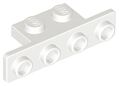 Деталь Lego Скоба Bracket 1 x 2 - 1 x 4 with Rounded Corners 2436b (10201) White U