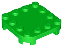Plate, Modified 4 x 4 with Rounded Corners and 4 Feet, 66792 Bright Green U