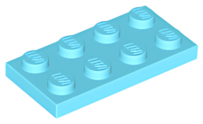 Деталь LEGO Plate 2 x 4 3020   Medium Azure U