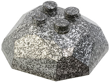 Rock 4 x 4 Octagonal Boulder, Top, 30293 Speckle Black-Silver U