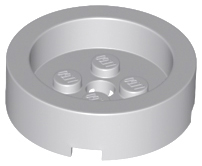 Brick, Round 4 x 4 with Recessed Center and Hole, 68325 Light Bluish Gray N