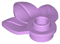 Plant Plate, Round 1 x 1 with 3 Leaves, 32607 Medium Lavender N