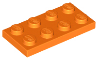 Plate 2 x 4, 3020 Orange N