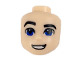 Mini Doll, Head Friends Male Large with Blue Eyes, Black Eyebrows, Right Raised Eyebrow, Open Mouth Smile Pattern (Steve Trevor), 29413