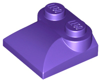 Slope, Curved 2 x 2 x 2/3 with 2 Studs and Curved Sides, 47457 Dark Purple N