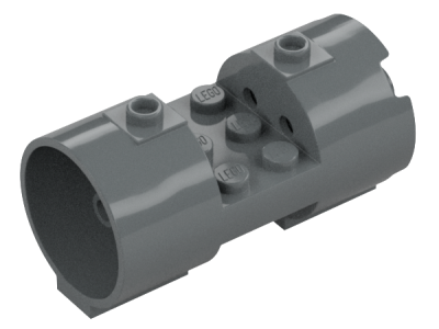 Cylinder 3 x 6 x 2 2/3 Horizontal - Square Connections Between Interior Studs, 93168 Dark Bluish Gray U