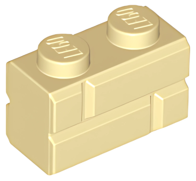 Деталь LEGO Brick, Modified 1 x 2 with Masonry Profile 98283  Tan U