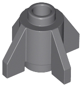 Brick, Round 1 x 1 with Fins, 4588 Dark Bluish Gray U