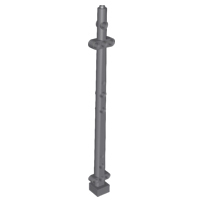Boat, Mast 2 x 2 x 20 with Holes and Axle Hole (x Shape / + Orientation), 48002a Dark Bluish Gray U