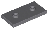 Plate, Modified 2 x 4 with 2 Studs (Double Jumper), 65509 Dark Bluish Gray N