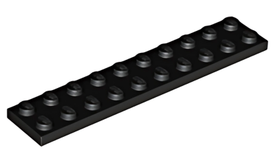 Деталь LEGO Plate 2 x 10 3832 Black U