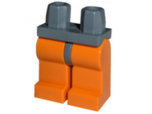 Hips and Orange Legs, 970c04 Dark Bluish Gray U