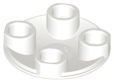 Деталь LEGO Plate, Round 2 x 2 with Rounded Bottom (Boat Stud) 2654 White N
