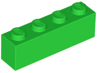 Кирпич LEGO Brick 1 x 4 3010 (6146) Bright Green N