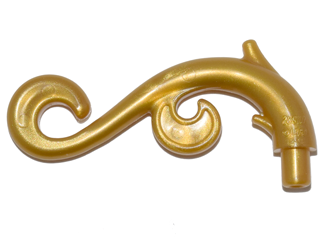 Plant Stem, Curved with Bar, Thorns, and Swirls, 28870 Pearl Gold N