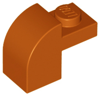 Slope, Curved 2 x 1 x 1 1/3 with Recessed Stud, 6091 Dark Orange U