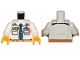 Torso Airplane Pilot, Shirt with Dark Blue Tie with Clip, Epaulettes, Gold Logo Pin and Red and White ID Badge Pattern / White Arms / Yellow Hands, 973pb2367c01  