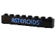Brick 1 x 8 with Medium Blue 'ASTEROIDS' Pattern (Sticker) - Set 10306, 3008pb179