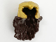 Minifigure, Hair Combo, Hair with Hat, Long and Wavy with Pearl Gold Helmet with Forehead and Cheek Protectors Pattern, 68406pb01  