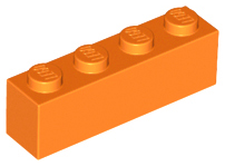 Кирпич LEGO Brick 1 x 4 3010 (6146) Orange N