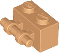 Brick, Modified 1 x 2 with Bar Handle on Side 30236 Medium Nougat U