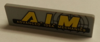 Panel 1 x 4 x 1 with 'A.I.M. ADVANCED IDEA MECHANICS' Pattern (Sticker) - Set 76018, 30413pb053 Light Bluish Gray U