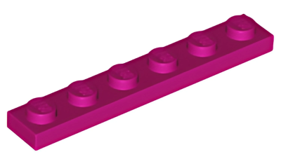 Деталь LEGO Plate 1 x 6 3666 Magenta U