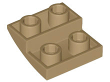 Slope, Curved 2 x 2 x 2/3 Inverted, 32803 Dark Tan N