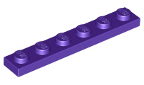 Plate 1 x 6, 3666 Dark Purple U