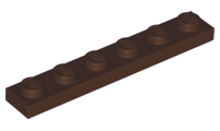 Plate 1 x 6, 3666 Dark Brown U