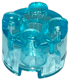 Brick, Round 2 x 2 with Axle Hole, 3941 Trans-Light Blue N