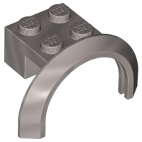 Vehicle, Mudguard 4 x 2 1/2 x 1 2/3 with Arch Round, 50745 Flat Silver N